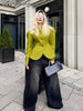 Women Long Sleeve Short Jackets Stand Neck Button Waist-cinching Chic Blazer Lady Commute Street Outerwear
