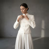 Satin Knot Button Short Coat Women Retro Full Sleeves Waist Cinching Single Breasted Coats Lady Spring Daily Wear