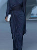 O-neck Irregular Draped Maxi Dress Women Sexy Split Bat Sleeves Solid Long Dress Elegant Temperament Slim Gowns Dresses
