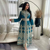 Ramdan Eid Print Jalabiya Muslim Women Zipper Long Dress Robe Dubai Abaya Outfits Kaftan Ethnic Islam Clothing Caftan Dresses