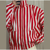 Vertical Stripe Two Piece Outfit Stand Collar Zip Up Jacket Elastic Waist Wide Leg Pants Loose Women Casual High Street Set