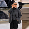 Solid Women's Vest Woolen Coat Full Sleeve Lapel Pocket Double-Breasted Lady Set Autumn Chic 2 Pieces Set Women