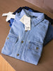 Women's Same Solid Color Lapel Pocket Medium and Long Loose Coat Long Sleeve Casual Denim Shirt