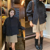 Korea Short Outerwear Woman Casual Loose Lazy Chic Long Sleeve Cotton Blends Windbreaker Coats Thin Thench