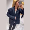 Chic Women's Blazer Turn-down Collar Full Sleeve Double Breasted Female Blazers Early Spring Elegant Lady Coat