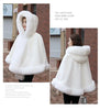Black Fur Coat Women's Winter Shawl Cape Style Short Imitation Fox Fur Thick Hooded Windbreaker Female Warm Faux Fur Cloak