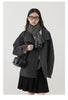 Korean Women Double-sided Belt Woolen Coat Loose Overcoat Solid Ladies Outerwear Girl Jackets Autumn Winter