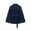 Women 2 Pieces Sets With Belt Denim Jackets & Vintage Front Zipper Jeans Trousers Feamle Chic Lady Pants Sets