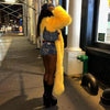 Solid Faux Fur Long Coats Women Full Sleeve Open Stitch Fur Jackets Yellow Winter Warm Streetwear