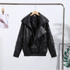 Vintage Zippers Short Leather Jackets Women's Casual Lapel Button Pockets Full Sleeve Coat Autumn Lady Chic Streetwear