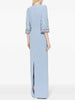 High Street S/S Designer Vestido Women's Half Sleeve Beaded Long Maxi Dress