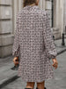 Women's Casual Plaid Long Sleeve V-Neck Dress