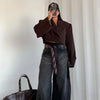 Solid Turn-down Collar Full Sleeve Coat Women Double Breasted Short Blazer Spring Lady Daily Casual Street Outfit