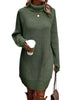 Women's Ribbed Knit Long Sleeve Dresses Autumn And Winter Texture Loose Sweater Dress Temperament Women's Vestidos