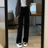 Woman Vintage Wide Leg Jeans Girls High Waist Pants Female Black Black Grey Retro Blue Light Blue Pink Denim Trousers