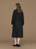 Womens British Trench Coat Contrast Cuff Stand Collar Heritage Workwear Style Pink Black Khaki Short Long Trench Coat