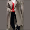 Women Casual Plaid Windbreaker Turn-down Collar Long Sleeve Belt Waist Jacket Spring High Street Lady Commute Coat
