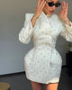 Women Waist Cinching Suit Jacket Elegant V-neck Full Sleeve Single Button Shoulder Pad Slim Coat Lady Commute Outerwear