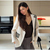 Printed Tassel Blazer Women Spliced Lapel Suit Jacket for Women Streetwear Autumn Winter Loose Casual Outerwear