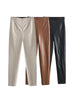 Women's Faux Leather Pants High Waist Straight Leg Trousers Female Streetwear Stylish Stretch Pencil Pants