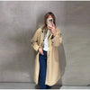 Women Casual Plaid Windbreaker Turn-down Collar Long Sleeve Belt Waist Jacket Spring High Street Lady Commute Coat