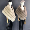 Woman Real Fox Fur Shawl Vest Jacket Fluffy Fur Cape Natural Fur Poncho Fur Lady Scarf Wrap Coat Shawl Wedding Party Clothing