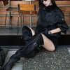 Fall Winter Women's Faux Leather Jacket Individuality Asymmetrical Stand Collar Loose Lady Coat Long Sleeve Bomber Outwear