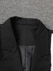 Women Black Irregular Color-block Big Size Blazer Lapel Long Sleeve Jacket Tide Spring Autumn 1DF308001