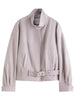 Korean Style Relaxed Motorcycle Leather Jacket Spring Casual Short Jacket for Women Sweet Cool Retro Solid