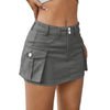 Streetwear Solid Color Cowboy Tight Skirts Women Pocket Design Sense Package Hip Slim Denim Mini Skirt Female Spring