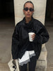 Women Autumn Jackets Asymmetric Button Pocket Long Sleeves Black Loose Zipper Jackets Female High Street Coats