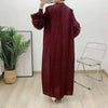 Wine Red Pleated Dress For Women Flower Sleeves Female Evening Party Elegant Clothing Ladies 2DB1827