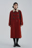 Lamb Wool Collar Duffle Coat Women Long Wool-Like Overcoat Elegant Loose Fit Warm Winter Outerwear Clothing