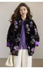 Chinese Style Retro National Embroidered Sequins Cotton Padded Coat Women Autumn Winter Loose Warm Heavy Velvet Cotton Jack