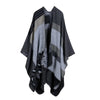 Thicken Winter Shawl Wraps Cape Women Fall Ponchos Plus Size Block Plaid Open Front Sweater Fleece Scarf Coat Holiday Outfits