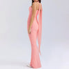 Elegant 2 Pieces Dress Set with Scarf Women Matching Sets Sexy Cropped Top and Long Dress Set Casual Dress
