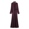 Scarf Solid Elegant Maxi Dresses Women Spring V Neck Long Sleeve Club Party Long Dress Female Chic Slim Fit Dresses