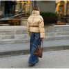 Solid Quilted Cotton Coat Women's Turtleneck Lace-up Full Sleeve Warm Jacket Autumn Winter Lady Commuter Outwear