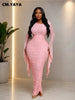 Women Ruffles Long Sleeve Ruched Stacked Bodycon Maxi Long Dress Vacation Party Birthday Long Dresses Vestidos