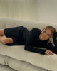 Lace-Up Female Knit Maxi Dress Autumn High Waist Patchwork Long Sleeve Loose Solid Dress Bandage Knitwear Dress