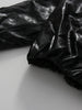Solid Loose Spliced Zippers Leather Jackets for Women Lapel Long Sleeves Patchwork Pockets Jacket Female