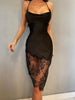 Lace Patchwork Satin Mini Dress Women Bodycon Sexy Lace Up Backless Short Dress Party Elegant Clothes Birthday Evening