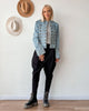 Women Vintage Denim Military Jacket Retro Solid Round Neck Single Breasted Slim Short Jackets Lady Daily Street Outerwear