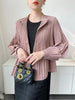 Spring Women's Short Trench Coat Stand Collar Loose Casual Loose Single Breasted Lantern Sleeve Jacket 2DB6686
