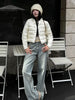 Lightweight Down Cotton Jacket Women Autumn Winter Stand Collar Warm Short Parkas Vintage Versatile Cotton-Padded Coat