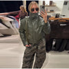 Women Leather Bomber Jackets Coats With Belt Notched Shoulder Pads Motorcycle Street Chic Short Outwear Solid Lace Up
