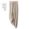 Women 100% Wool Pants Autumn and Winter Soft Comfortable High-Waist Knitted Thicken Pants Female Thin pants Casual Trousers