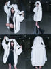 Winter Sweet Cute Kawaii Soft Thick Warm White Faux Fur Coat Women with Bunny Ears Cute Fluffy Jacket Hoodie