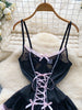Women's Sexy Dress Lace Bow Decoration Design Slim Sexy Comfortable Dress Party Hotsweet Mini Dress
