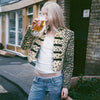 Leopard Print Women Winter Coat Faux Fur Coat Lapel Waist Tightened Jacket Single Breasted Long Sleeve Coat Daily Wear